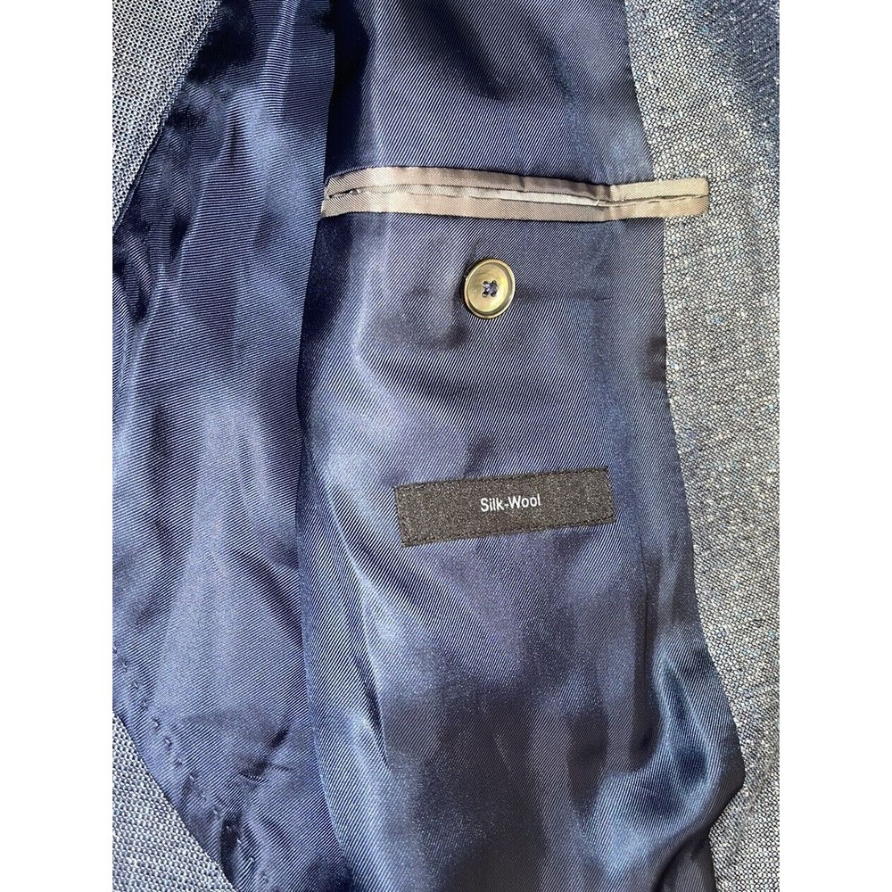 Hugo Boss Silk Wool Blazer Blue Men’s 42R - Picture 9 of 12